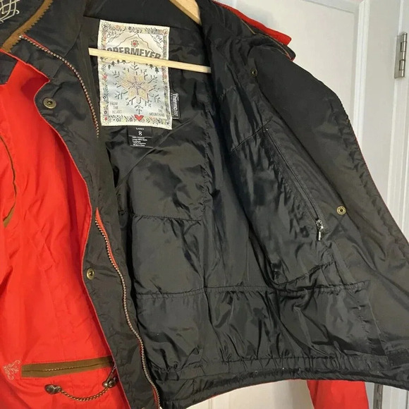 Obermeyer Wellington Red Cropped Ski Snowboarding Nordic Hooded Jacket Womens 8 - Picture 9 of 10